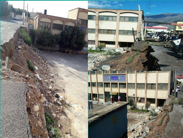 دیوار دبیرستان راه زینب منجیل چشم انتظار تحقق وعده ها