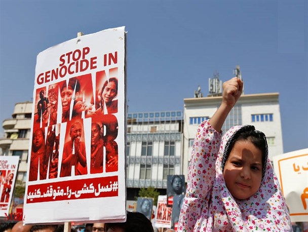 محکومیت نسل‌کشی میانمار توسط دانش آموزان و کودکان مشهدی