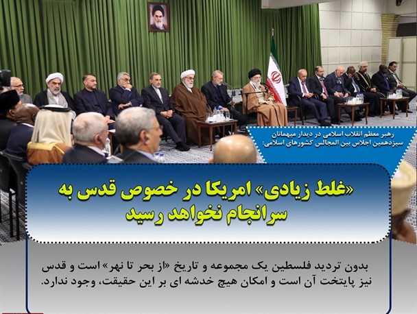 عکس نوشته /رهبر معظم انقلاب:«غلط زیادی» آمریکا در خصوص قدس به سرانجام نخواهد رسید