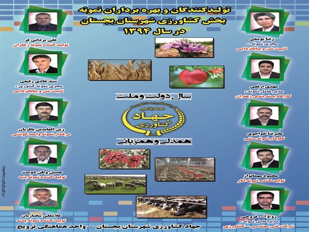 تجلیل از کشاورزان برتر شهرستان بجستان
