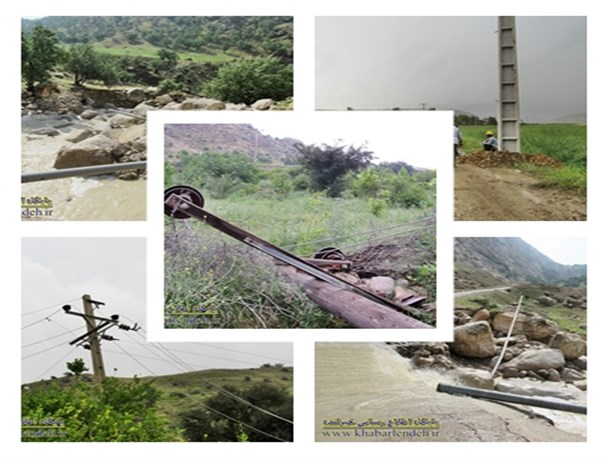 خسارت وارد شده به تأسیسات برق و آب در شهرستان لنده به روایت تصویر