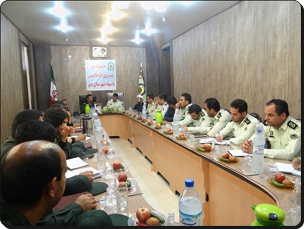 نشست تعامل نیروی انتظامی و سپاه شهرستان دیّر +تصاویر