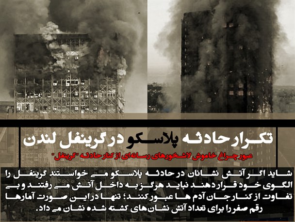 عکس نوشته/تکرار حادثه پلاسکو در گرینفل لندن