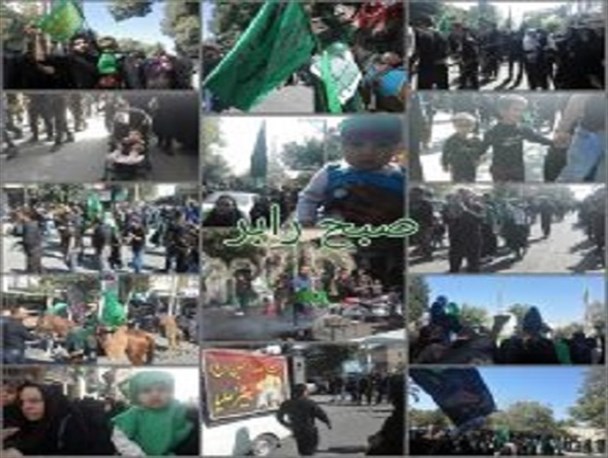 حرکت نمادین کاروان امام حسین(ع) به صحرای کربلا در رابر+تصاویر