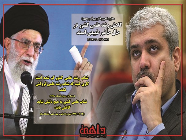 عکس نوشته / کاهش رشد علمی کشور