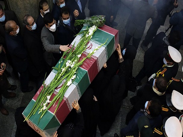 مراسم تشییع و خاکسپاری ۲ شهید گمنام در وزارت ورزش برگزار شد