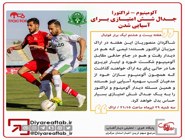 آلومینیوم - تراکتور/ جدال شش امتیازی برای آسیایی شدن