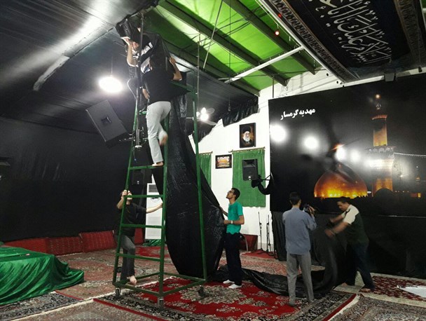 سیاه پوش کردن هیات و تکایای گرمسار +تصاویر