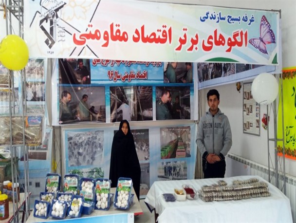 نمایشگاه محصولات اقتصاد مقاومتی بسیج در پارس آباد افتتاح شد+عکس