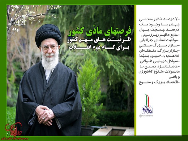 ظرفیّتهای مهم کشور برای گام دوم انقلاب؛ فرصتهای مادّی کشور+ عکس