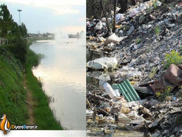 تخلیه نخاله های ساختمانی و صنعتی در تالاب عینک رشت + تصاویر