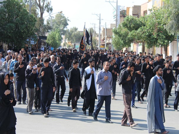 مراسم عزاداری اربعین حسینی در شهرستان کهنوج برگزار شد+تصاویر