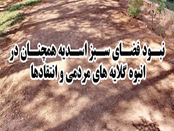 شهردار اسدیه کجائی دقیقا کجائی!/ سیل انتقادات مردمی از وضعیت فضای سبز و نظافت شهر اسدیه
