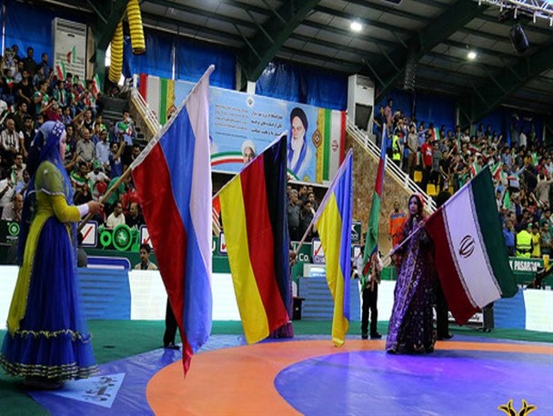 افتتاحیه مسابقات جام جهانی کشتی فرنگی در شیراز + تصویر